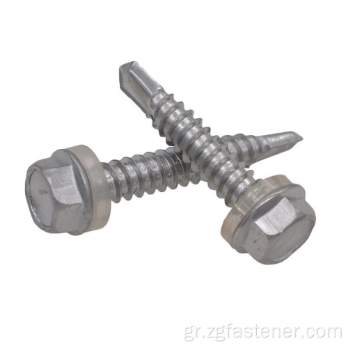 Hex Hex Metal Tek Self Drilling Screw με πλυντήριο